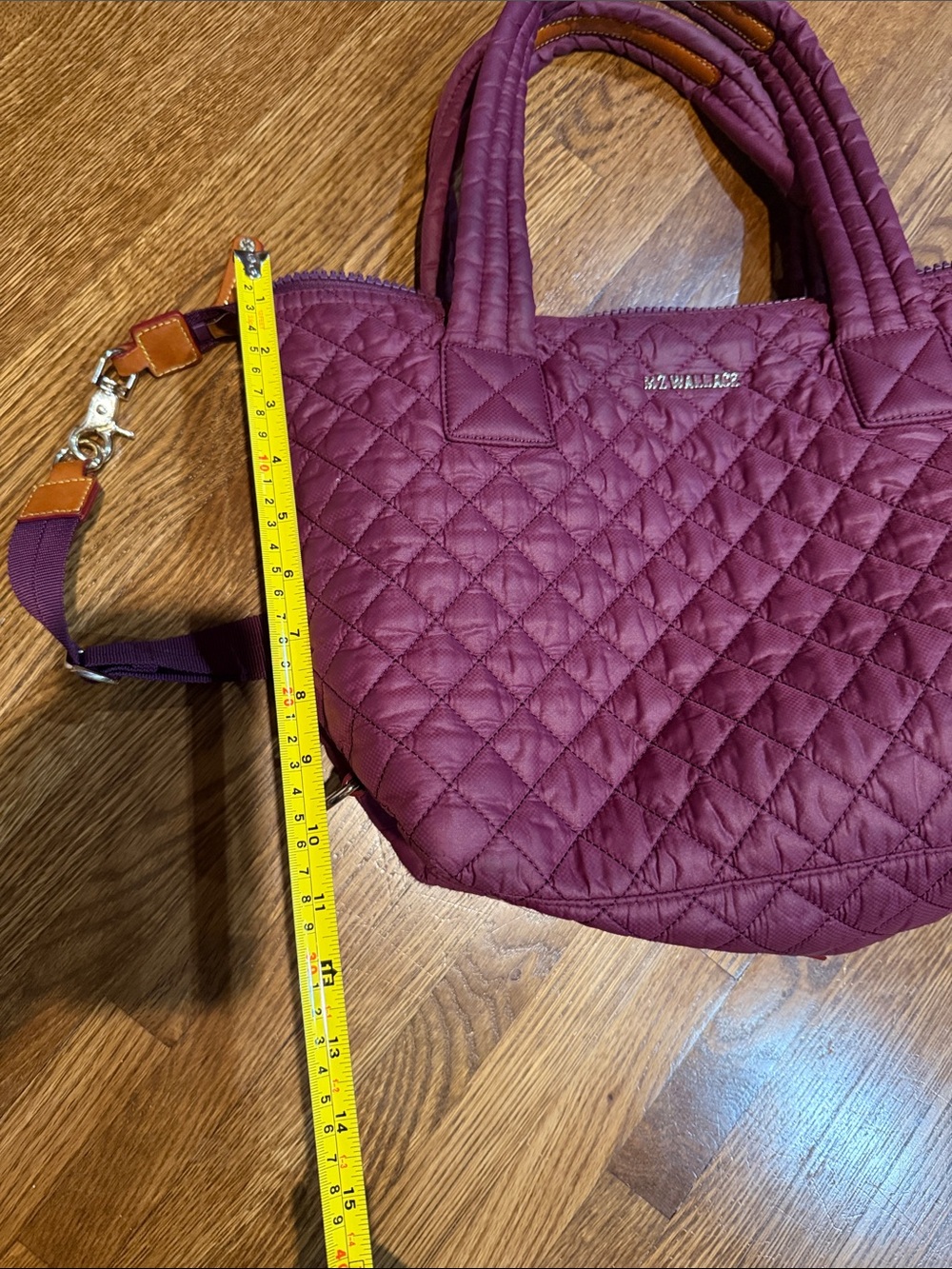 MZ Wallace Nylon Quilted Women's Tote Bag - Plum - Picture 6 of 6